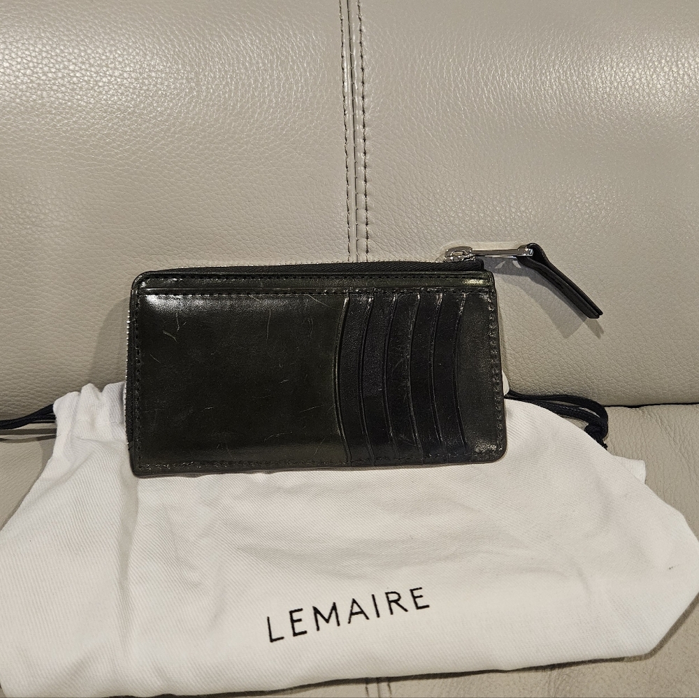 Lemaire Patina Zip Coin Card Holder